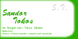 sandor tokos business card
